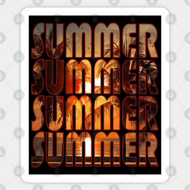 Summer Sunset in 80s Text Sticker by Nerd_art